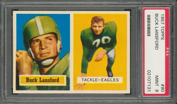 1957 Topps Football #90 Buck Lansford – PSA MINT 9 "1 of 2!"